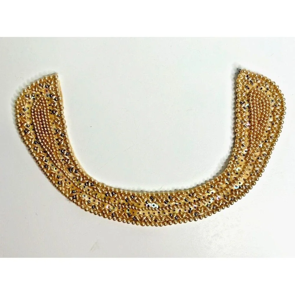 Vtg 50's Japan Faux Pearl & Sequin Beaded Collar Specialty House Fashion Necklac
